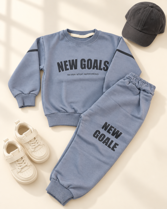 ست دروس و شلوار اسپرت بچگانه طرح NEW GOALS - تصویر محصول