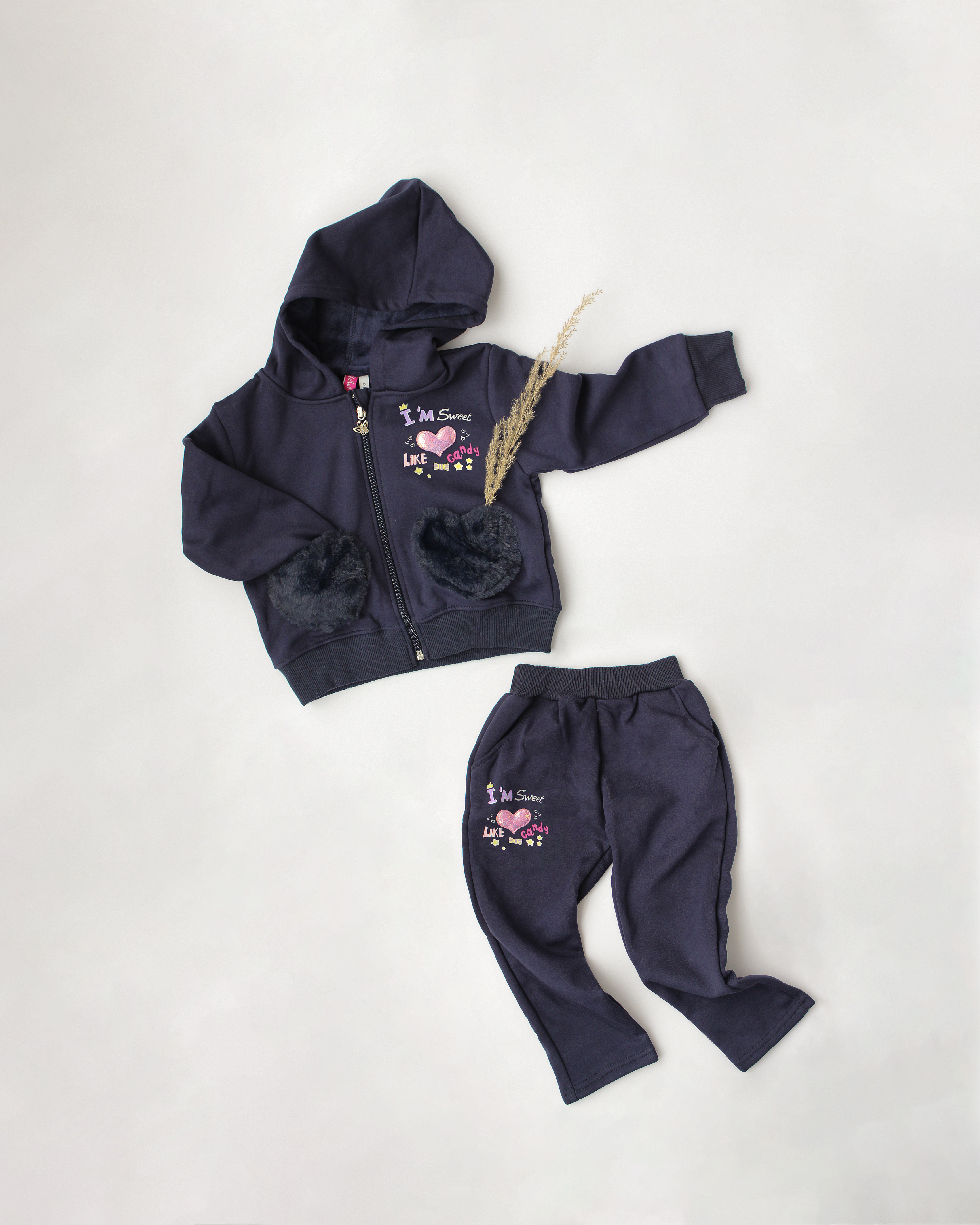 ست سویشرت و شلوار دخترانه خزدار